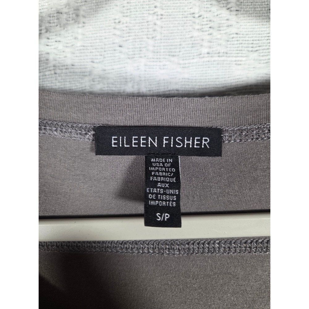 Eileen Fisher Womens Grey Viscose Lycra Long Sleeve Scoop Neck Boxy Top Size S - Picture 3 of 7